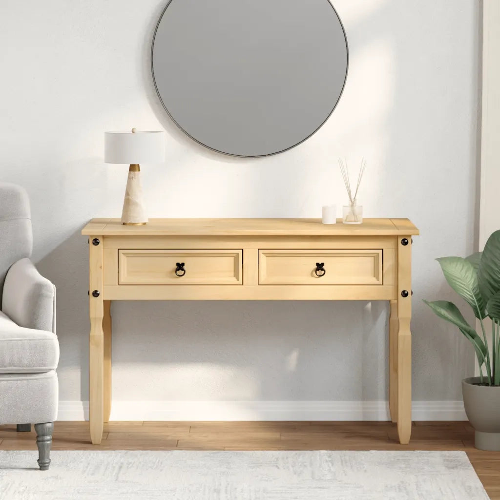 Tavolino Consolle | Tavolo d'Ingresso Corona 115x46x73 cm in Legno Massello di Pino