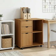 Mobile con Ruote con ruota Marrone miele 63,5 x 39 x 65,5 cm 42028380