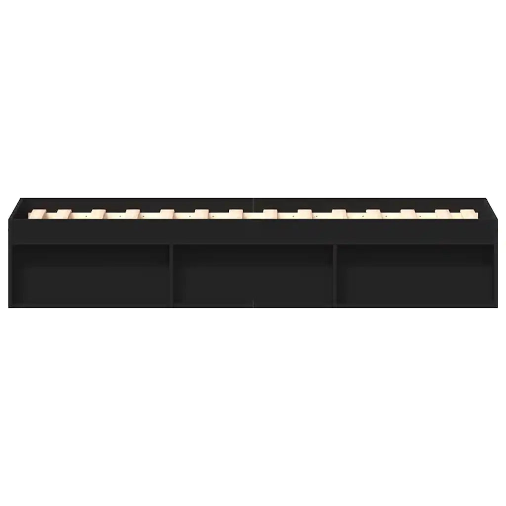 Letto singolo | Letto per adulti | Giroletto Nero 90x200 cm