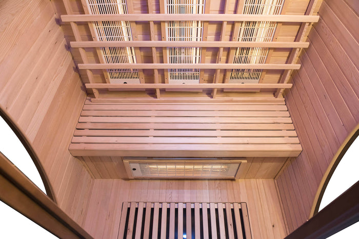 Sauna Finlandese ad Infrarossi 2 Posti 140x110 cm H200 in Legno di Abete Spectra 03R