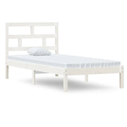 Letto singolo | Letto per adulti | Giroletto Bianco 90x190 cm Single in Legno Massello