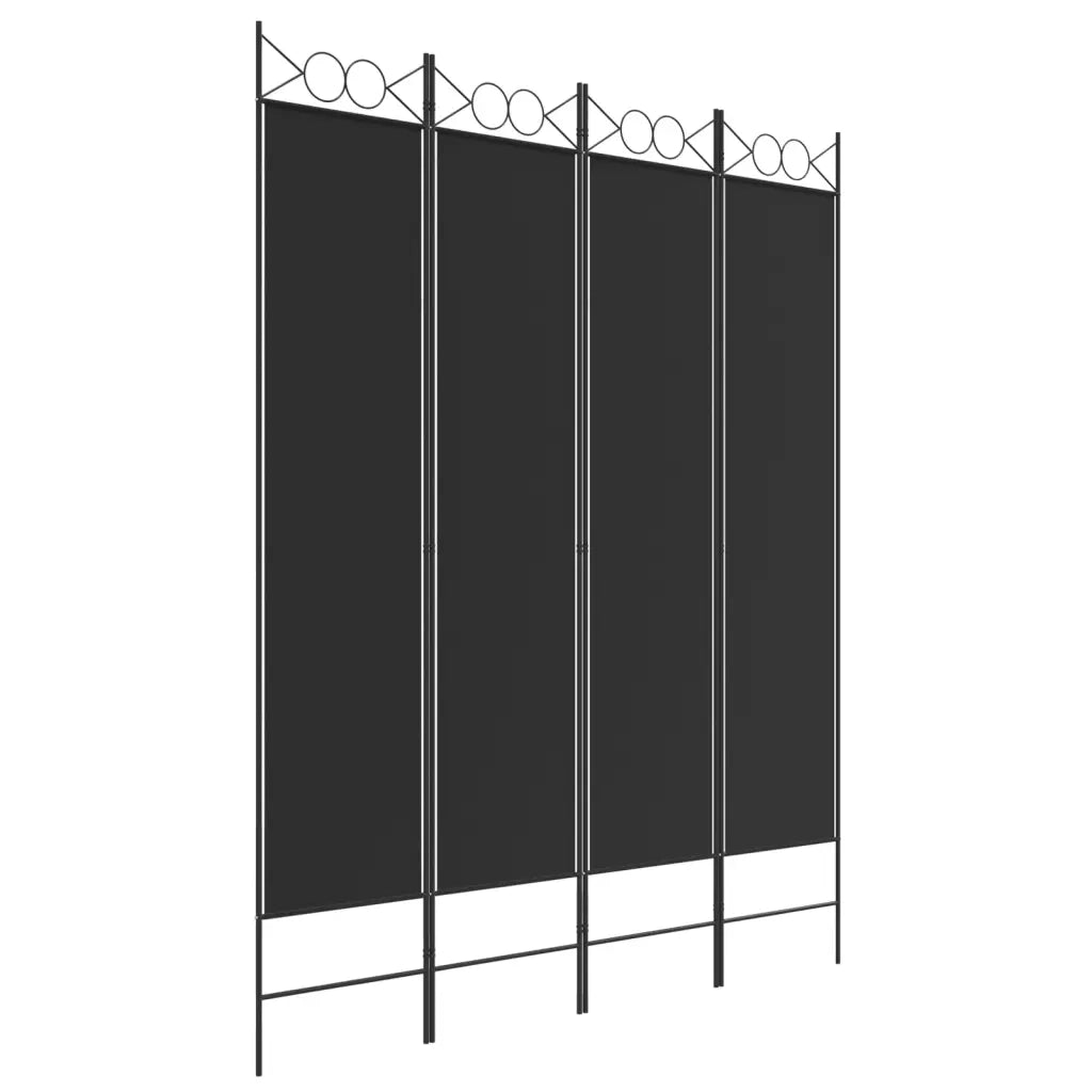 Divisorio a 4 Pannelli Nero 160x200 cm in Tessuto cod mxl 65890