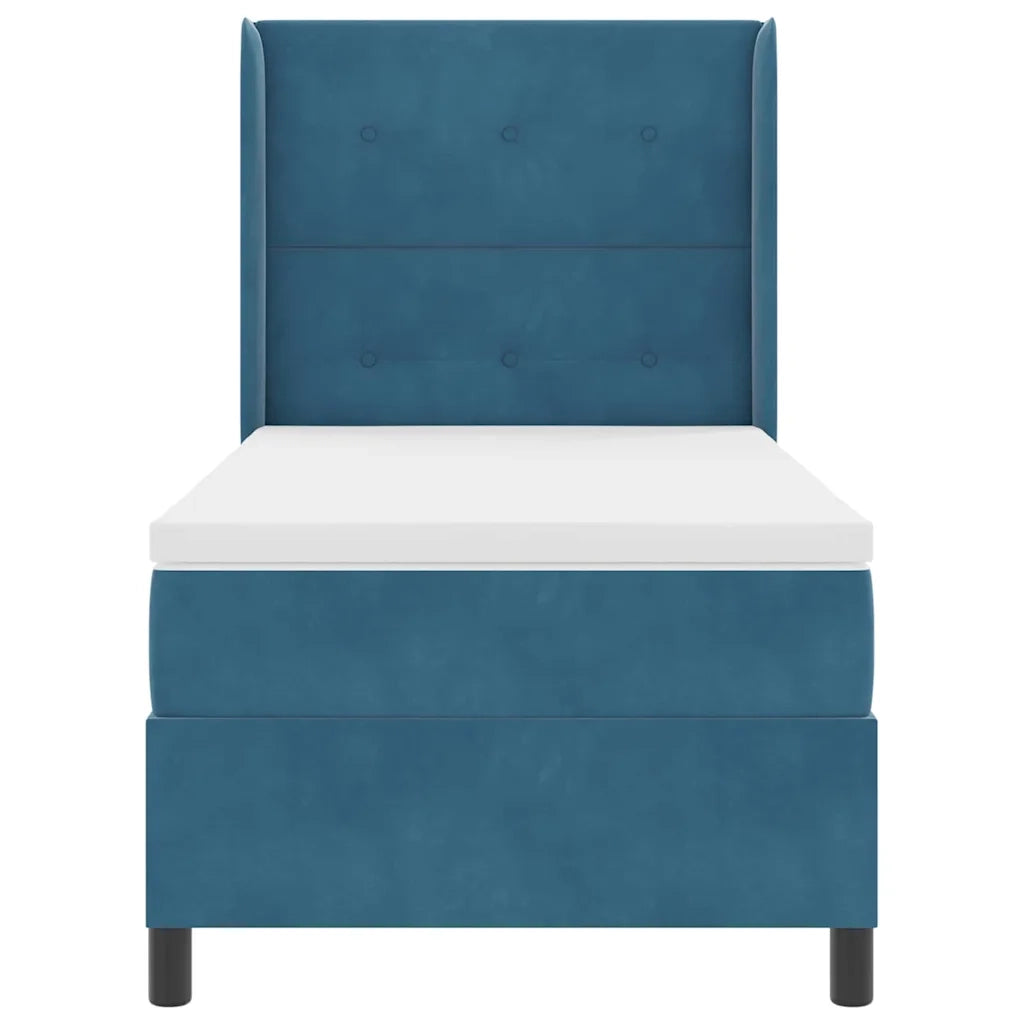 Letto a molle con materasso con led Blu 90 x 200 cm Velluto 3343854