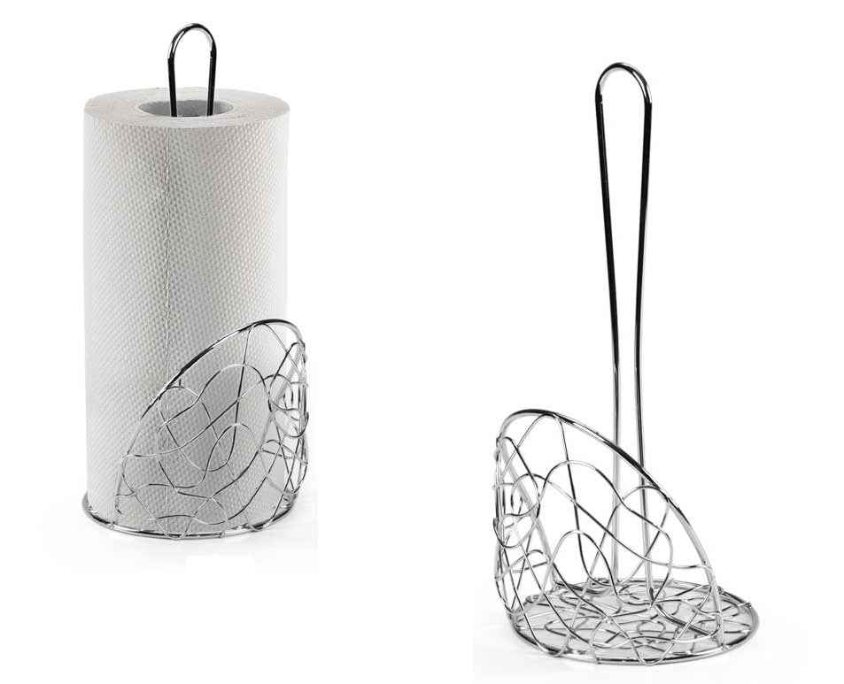 PORTAROTOLO IN METALLO SILVER 14 X 30 CM