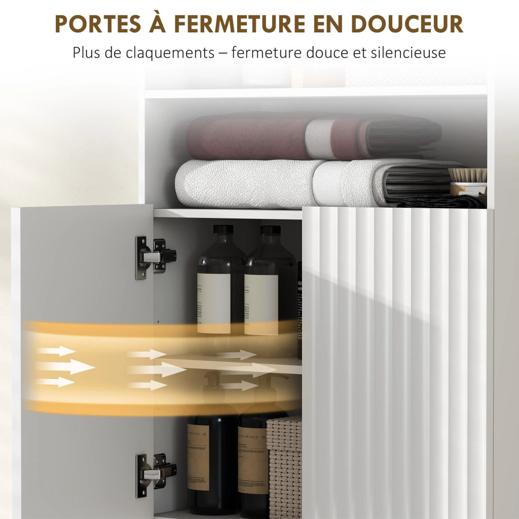 Mobiletto da Bagno Stretto 5 Ripiani ¨C zephmum ¨C 60x31.8x93 cm Bianco