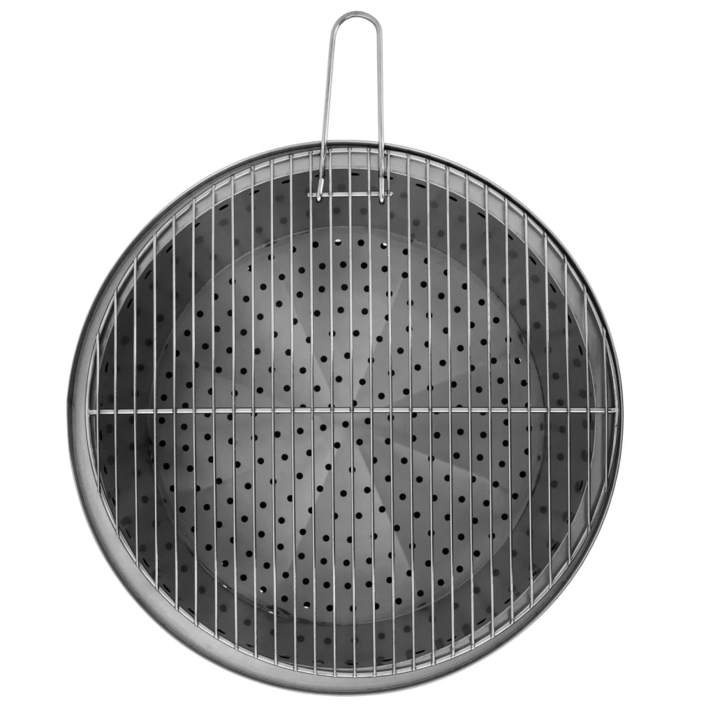 Braciere da esterno in acciaio inox con griglia 50 x 50 x 45 cm acciaio inox PU PVC nero e argento 14_0008435