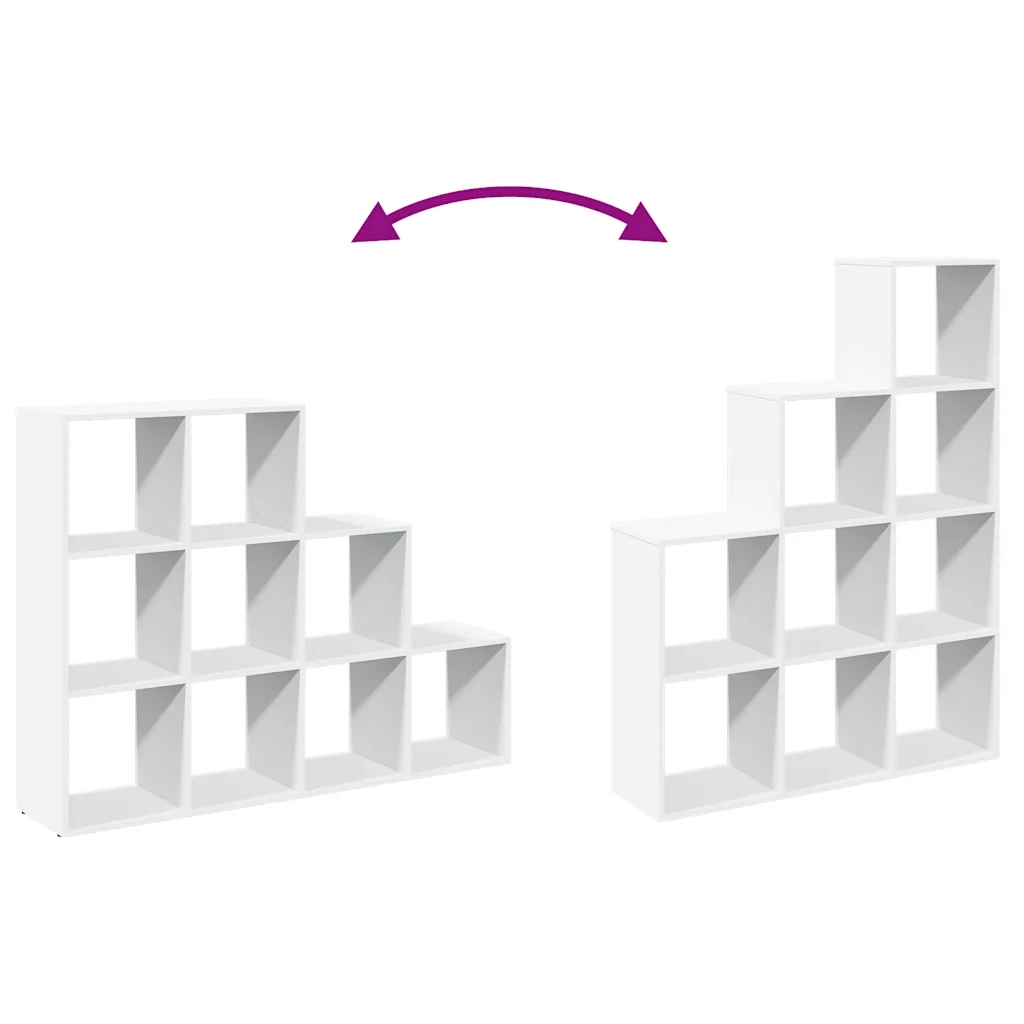 Libreria Divisorio 3 Ripiani-Scaffale per Libri-Mobile di Stoccaggio Bianca 137,5x29x103,5cm Truciolato