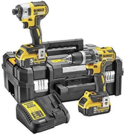 DEWALT DCK266P2T-GB XR - Kit di trapano combinato e avvitatore a percussione senza spazzole in scatola TSTAK, 1 W, 18 V, giallo/nero