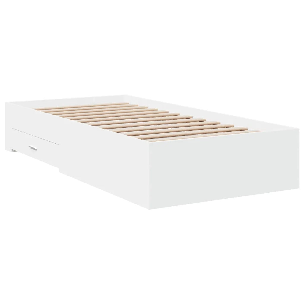 Giroletto con Cassetti Bianco 90x190 cm in Legno Multistrato