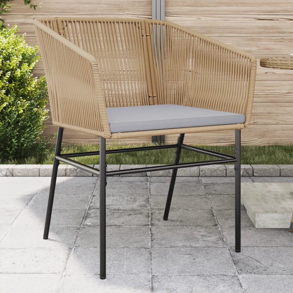 Sedie da Giardino 2 pz | Sedie da Esterno con Cuscini Marrone in Polyrattan