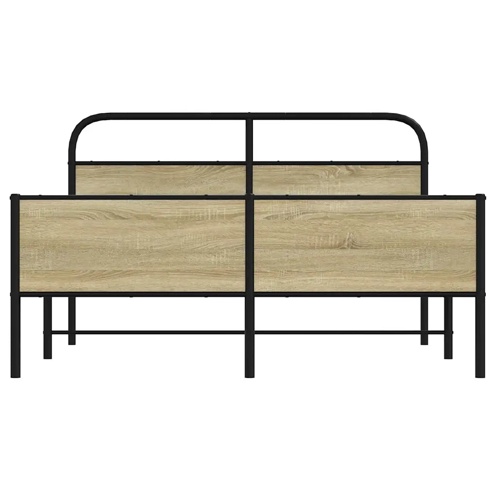 Giroletto senza Materaso in Metallo Rovere Sonoma 160x200 cm 3318694