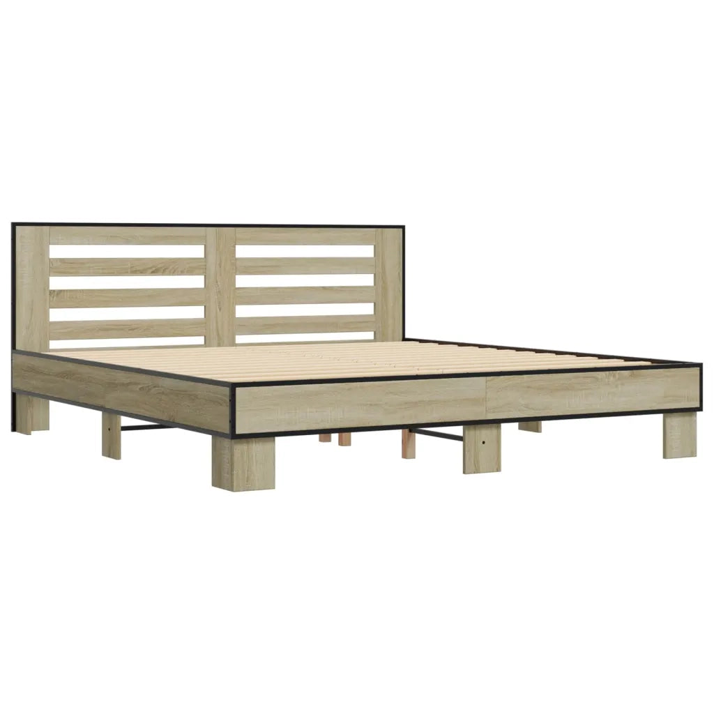 Giroletto Rovere Sonoma 200x200 cm Legno Multistrato e Metallo