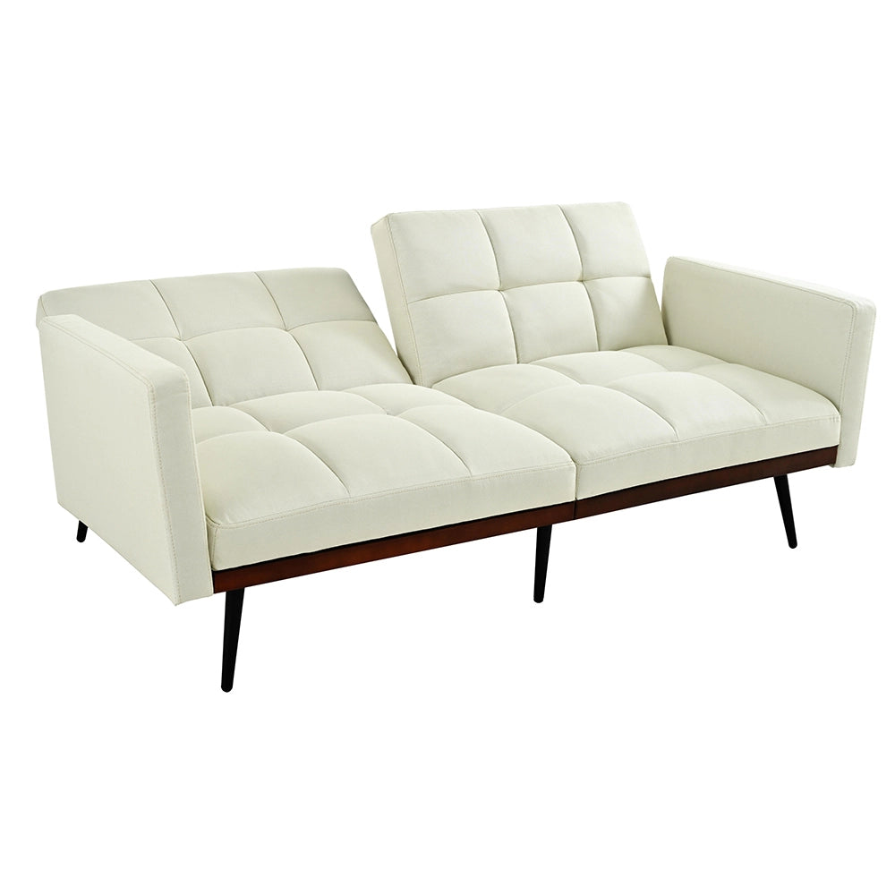 Divano futon moderno - Xylo - 146 cm - Beige - Schienale regolabile in 5 posizioni