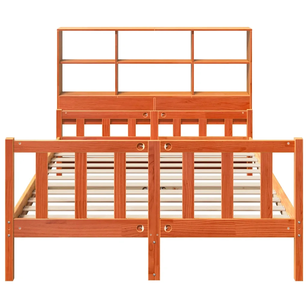 Letto Libreria senza Materasso Marrone Cera 150x200 cm Legno 3322152