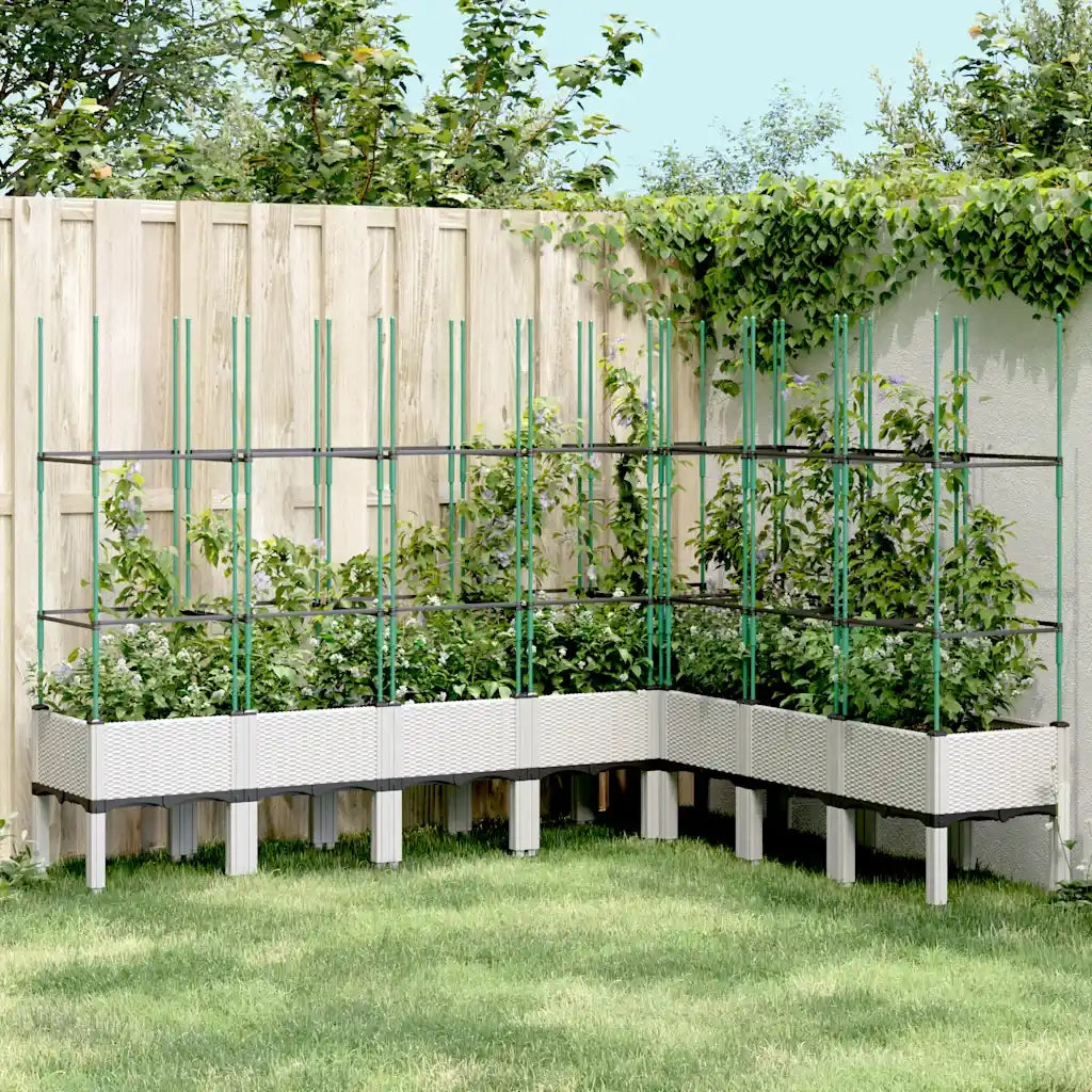 Fioriera da Giardino con Traliccio Bianco 200x160x142,5cm in PP 367974