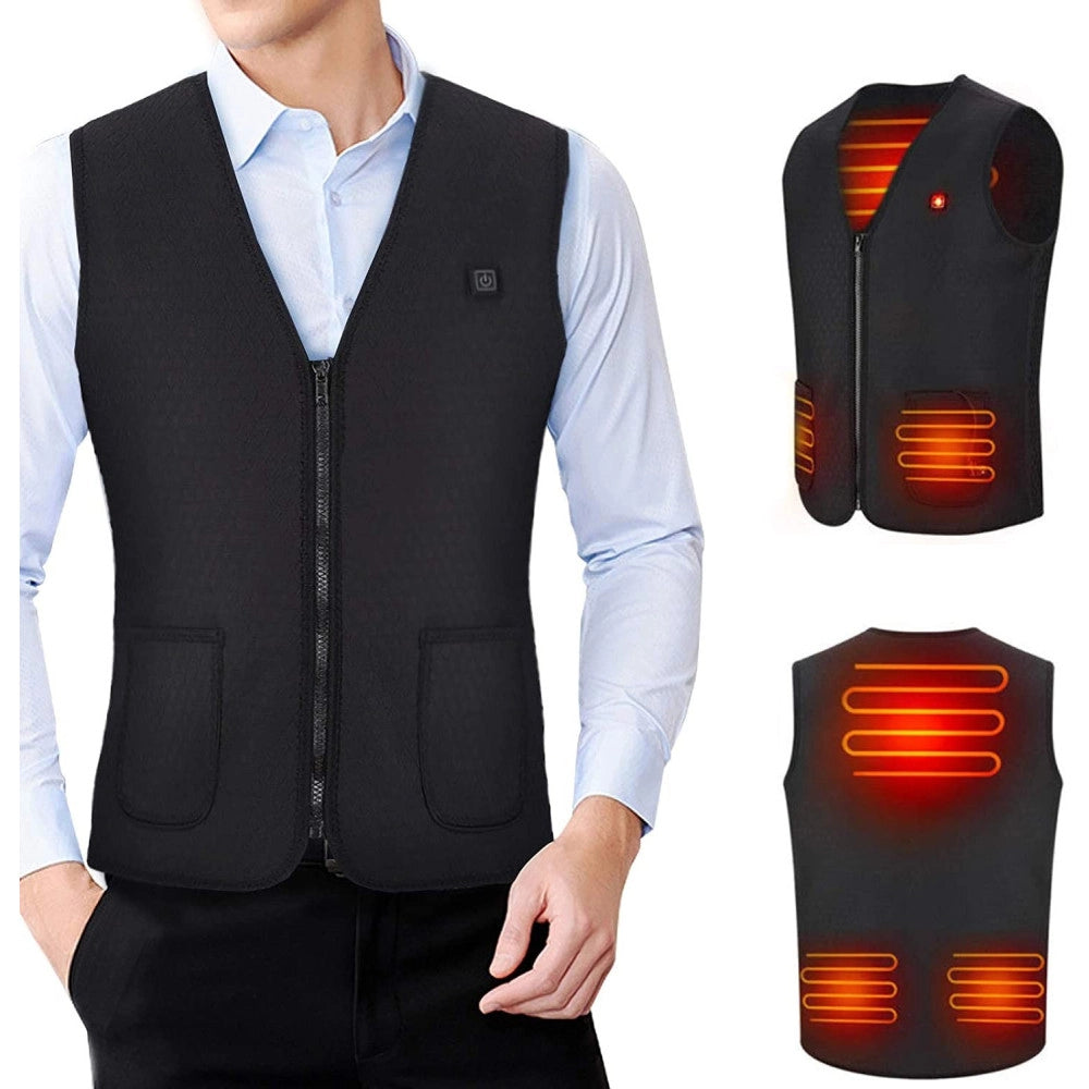 Trade Shop - Gilet Giubotto Riscaldante Usb Riscaldato Giacca Termica Unisex Riscaldamento -    L