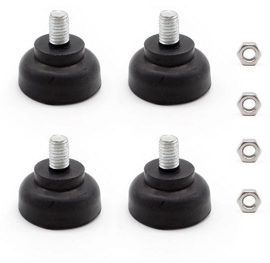Set di 4 Potenti Regolabili per Mobili - Elevatori per Mobili - Potenti per Tavolo - Potenti a Viti - Set da 4 - Materiale Duraturo: Ferro/Rubber - Piedini per Mobili