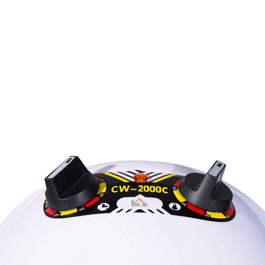 Casco Asciugacapelli con Timer e Ruote ¨C Zephmum ¨C Bianco 65x65x115-165 cm