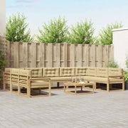 Set di divani da esterno con cuscino 10 pcs Bianco e Beige
