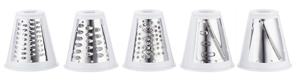 Melchioni 118420212 grattugia e spiralizzatore elettrici Grattugia elettrica Nero, Acciaio inox, Bianco