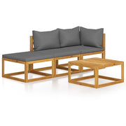 Set di mobili da giardino per esterni 4 pezzi con cuscini in legno massello di acacia 02_0016070