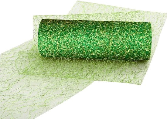 Tappeto da tavolo a rotolo, tappeto da tavolo per carta da regalo, tappeto da tavolo dorato e argento, tappeto da tavolo per matrimoni, tappeto da tavolo in fleece per feste, Natale e matrimoni DEK (verde, 15 x 900 cm)