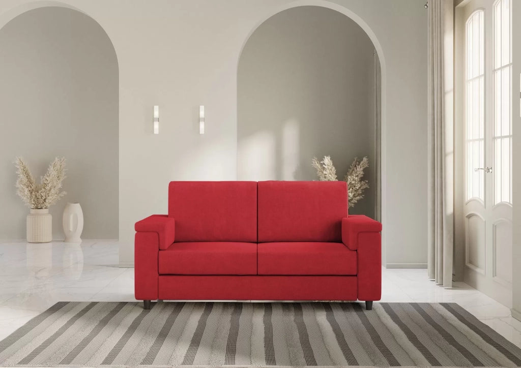 Divano marrak 2 posti (due sedute da 60cm) misure esterne l.148cm | rosso - Mobili 2G