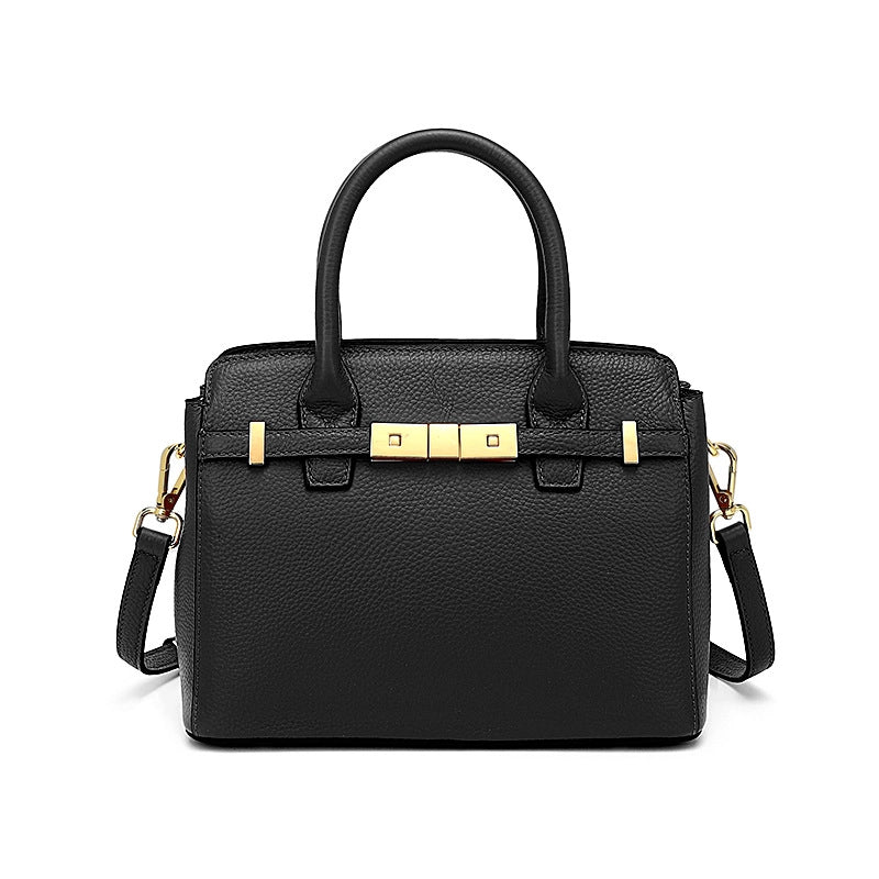 Borsa a tracolla da donna in vera pelle, colore nero.