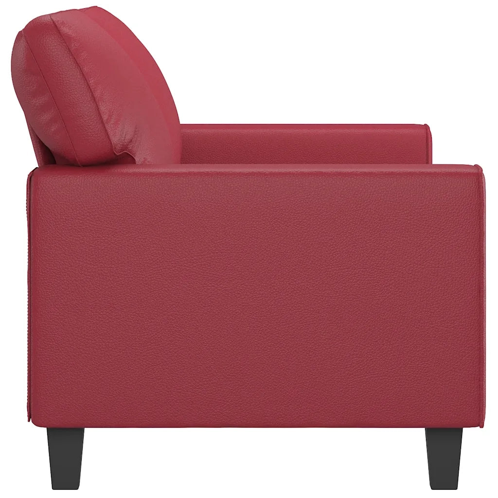 Divano a 2 Posti Rosso Vino 140 cm in Similpelle 359420