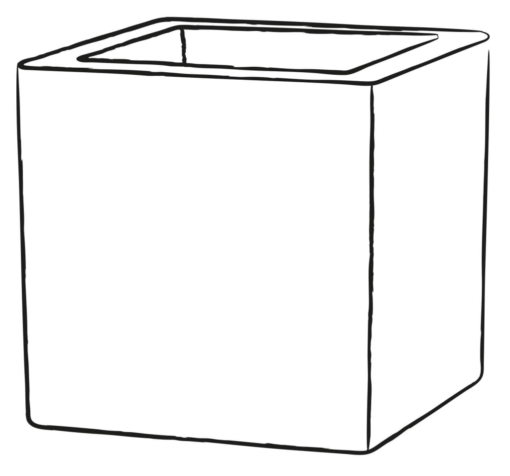 Vaso 40x40x40cm in Resina Tulli Schio Cubo Essential 40 Bronzo