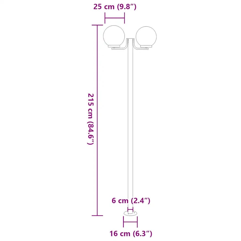 vidaXL Lampade da Terra per Esterni 3pz Argento 215cm in Acciaio Inox
