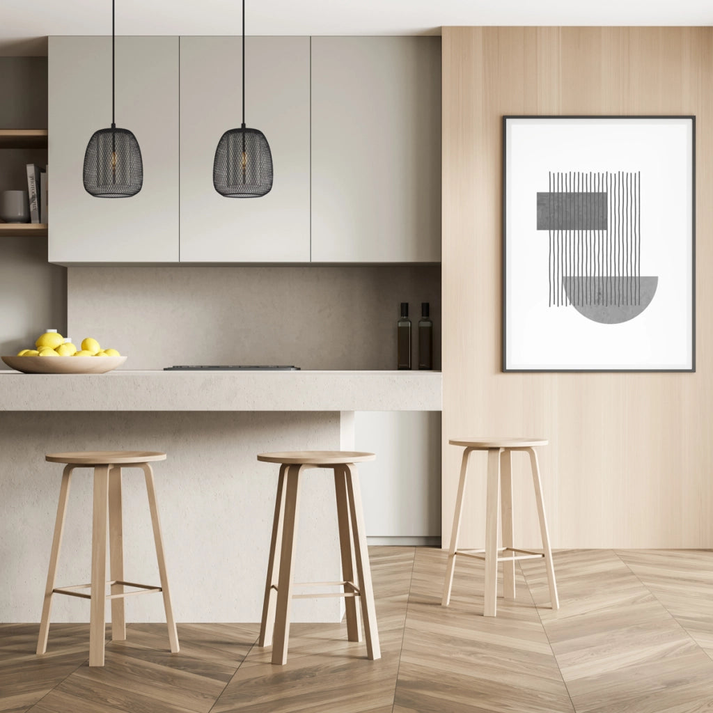 Lampada sospensione moderna nera vetro fumé E27 Italux