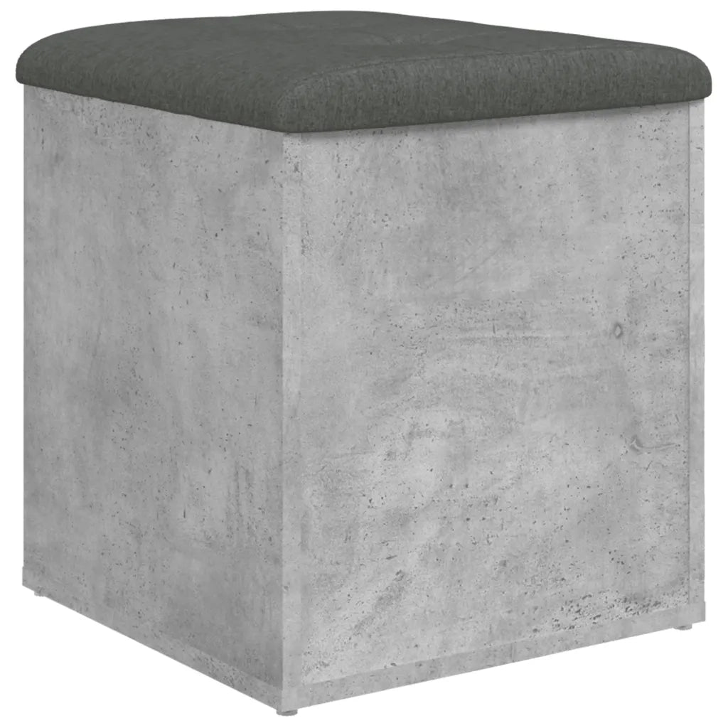 Panca Portaoggetti-Sgabello-Panca con Contenitore Grigio Cemento 42x42x45 cm Legno Multistrato