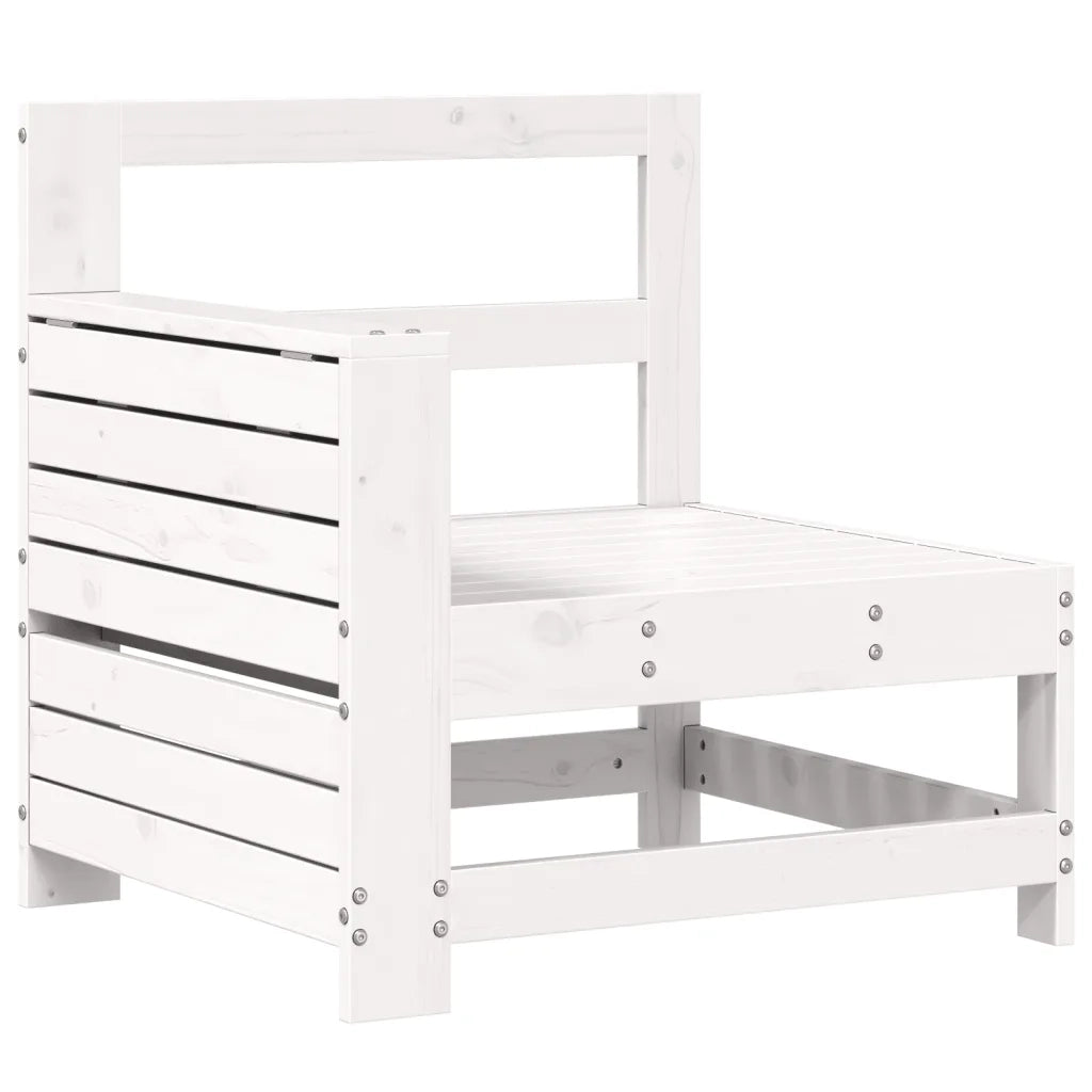 Set Divani da Giardino 7 pz Bianco in Legno Massello di Pino 3250509