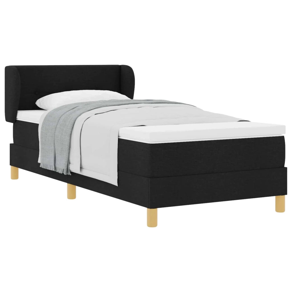 Letto a molle con materasso Nero 100 x 200 cm Tessuto 3340201