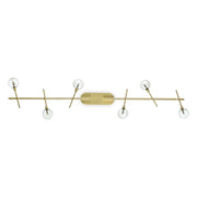 Plafoniera Moderna Maracas Metallo Ottone 6 Luci 2W 3000K Luce Calda