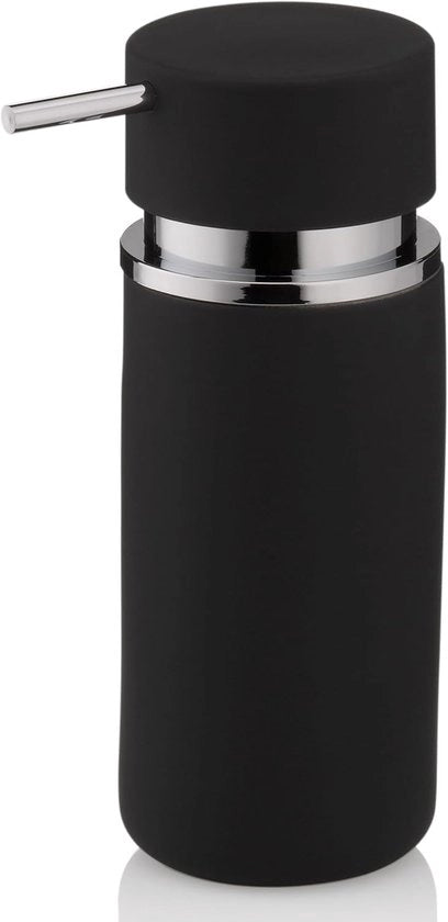 Dispensatore di sapone per la camera da bagno - ceramica - nero - 7 cm x 17 cm
