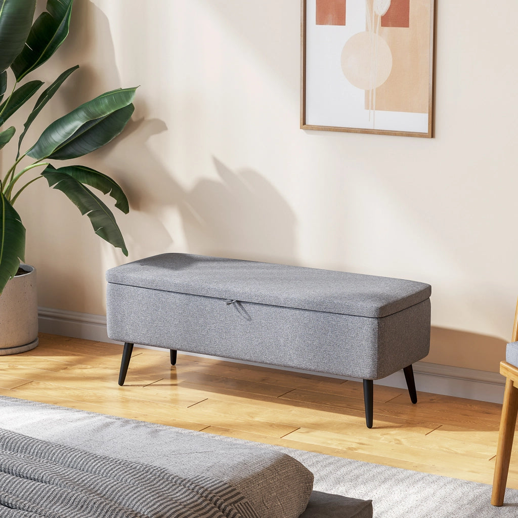 Divano imbottito ¨C zephmum ¨C grigio, tessuto, 101x38.5x44.5 cm