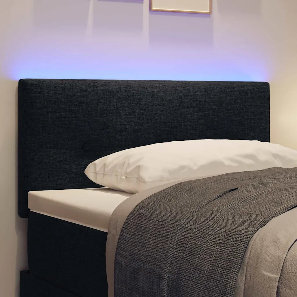 Testiera LED con strisce LED con testiera Nero 80 cm Tessuto 3338085