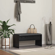 Panca per ingresso con cuscino-Sgabello-Panca da Corridoio Rovere Nero 83 x 38 x 40 cm