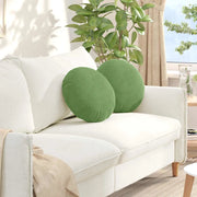 Cuscini per Seduta 2 pcs Verde chiaro Ø 40 x 13 cm Velluto
