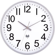 Orologio da Parete a Controllo Radiocomando, Senza Suono a Giro, 30 cm, Orologio da Parete Radiocomandato con Cristallo, Funziona con Batterie, Moderno, Decorativo per Ogni Parete, Argento