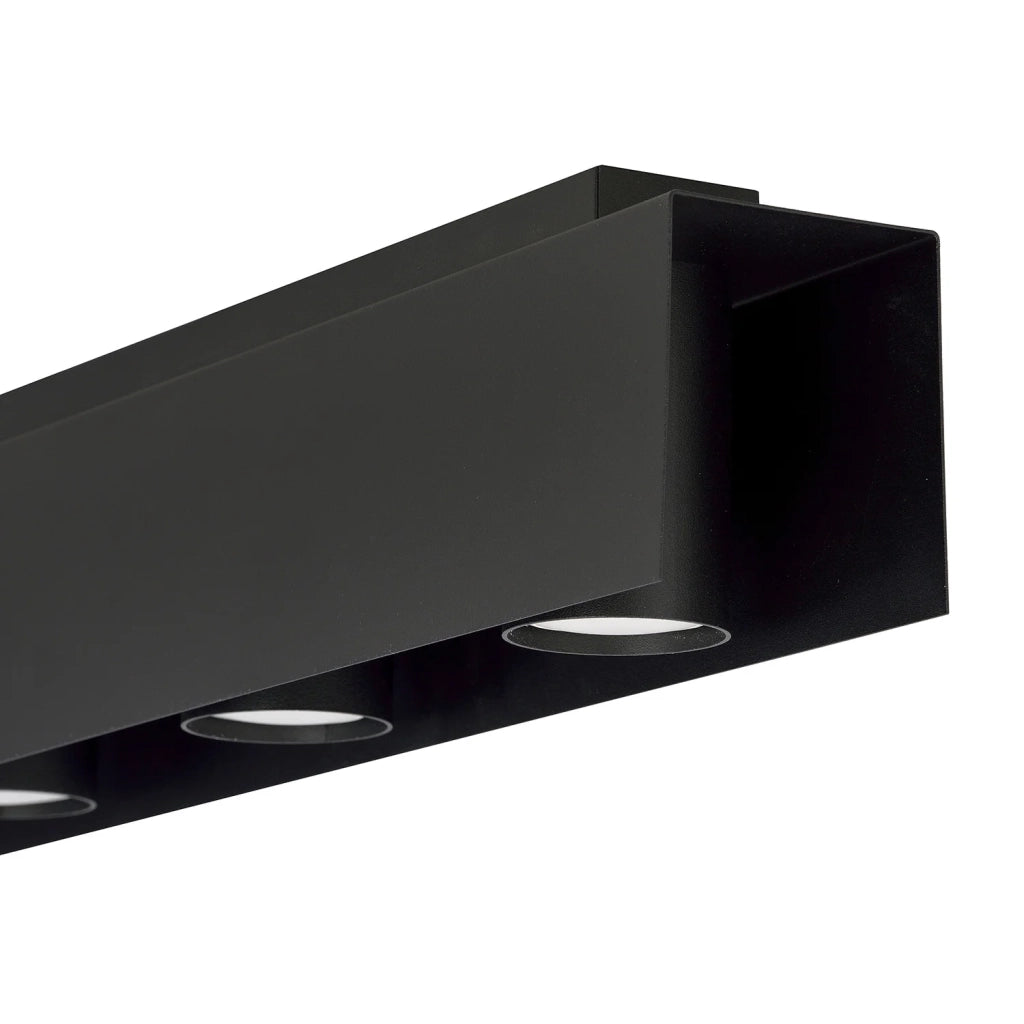 Plafoniera Moderna 4 Luci Cassiopea In Acciaio Nero