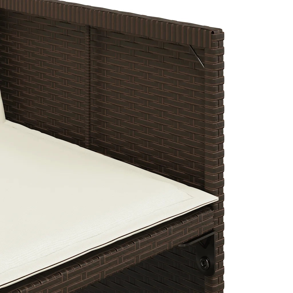 Set da Pranzo da Giardino 11 pz con Cuscini Polyrattan Marrone 3211209