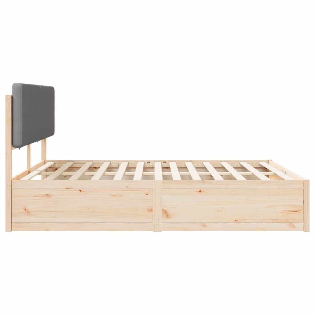Letto con Testiera Rivestita Grigio chiaro 200 x 200 cm