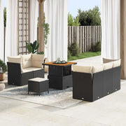 Set Divano da Giardino 8 pcs Nero e Crema polyrattan 3363375