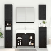 Armadio sottolavello con porta-Mobile sottolavello Rovere Nero 80 x 33 x 60 cm