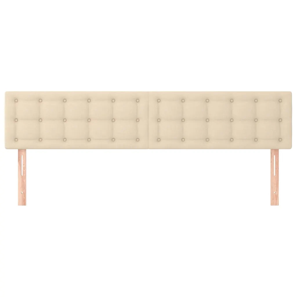 Testiera 2 pz-Set di 2 Testata-Testiera Decorativa Crema 100x5x78/88 cm in Tessuto 179859