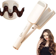 Tang a onde 32 mm, 3 vaschioni con stile ioni, stile a onde a onde, 4 impostazioni di temperatura, onde profonde, stile a onde francesi per capelli lunghi e corti