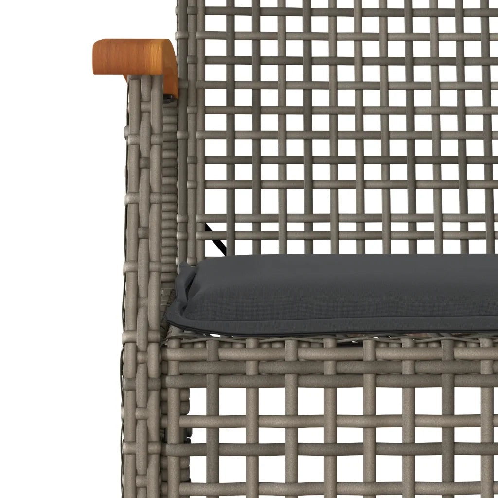 Set da Pranzo da Giardino 5 pz | Set Salotto da Giardino con Cuscini in Polyrattan Grigio